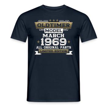 55th Birthday Classic Car March Vintage 1969 - Men's T-Shirt - navy - Front - AI Model Male 178 light (178cm)