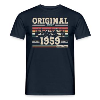 Original Juni 1959 Jahrgang 1959 Geburtstag 1959 - Männer T-Shirt - Navy - Vorne - AI Model Male 178 light (178cm)