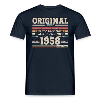 Original Juin 1958 Millésime 1958 Anniversaire 1958 - T-shirt homme - marine - Devant - AI Model Male 178 light (178cm)