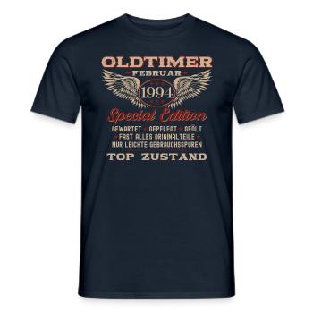 30. Geburtstag Oldtimer Februar Jahrgang 1994 - Männer T-Shirt - Navy - Vorne - AI Model Male 178 light (178cm)