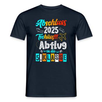 Remise des diplômes 4e année 2025 Au revoir Départ - T-shirt homme - marine - Devant - AI Model Male 178 light (178cm)