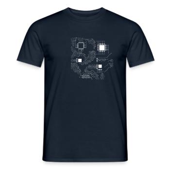 Schéma électrique ampoule électronique électrique - T-shirt homme - marine - Devant - AI Model Male 178 light (178cm)