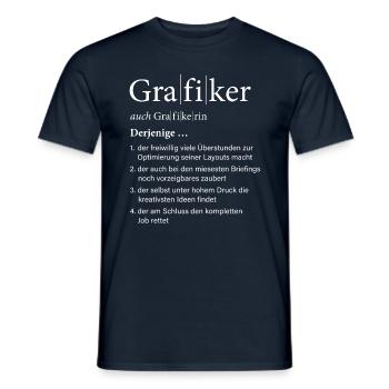 Grafiker Grafik Design Designerin Geschenkidee - Männer T-Shirt - Navy - Vorne - AI Model Male 178 light (178cm)