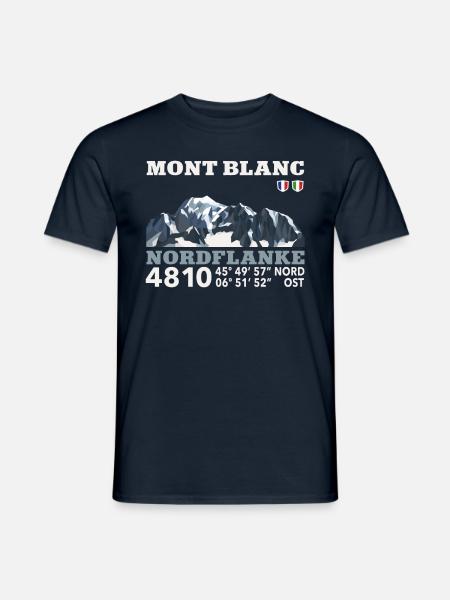 Tour du Mont Blanc TMB Nordwand Frankreich Italien - Männer T-Shirt - Navy