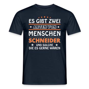 Schneider Geschenk - zwei Arten von... Design - Männer T-Shirt - Navy - Vorne - AI Model Male 178 light (178cm)