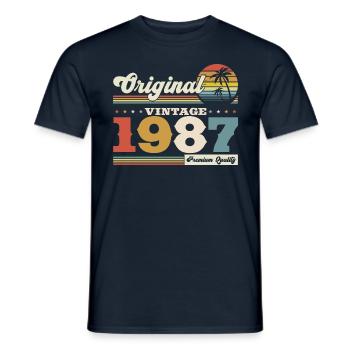 Original Mai 1987 Millésime 1987 Anniversaire 1987 - T-shirt homme - marine - Devant - AI Model Male 178 light (178cm)