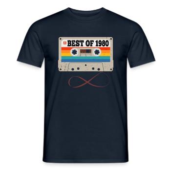40th birthday 40 years best 1980 gift t-shirt - Men's T-Shirt - navy - Front - AI Model Male 178 light (178cm)