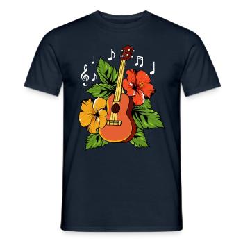 Ukulele Hawaii - Men's T-Shirt - navy - Front - AI Model Male 178 light (178cm)