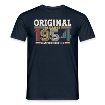 69e anniversaire Original Décembre Né 1954 - T-shirt homme - marine - Devant - AI Model Male 178 light (178cm)