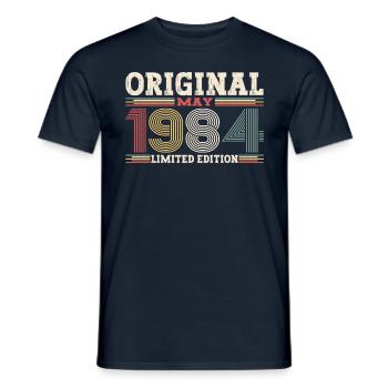 Original mai 1984 Vintage 1984 anniversaire 1984 - T-shirt homme - marine - Devant - AI Model Male 178 light (178cm)