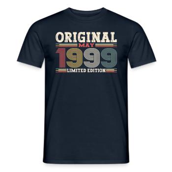 Original May 1999 Vintage 1999 Birthday 1999 - Men's T-Shirt - navy - Front - AI Model Male 178 light (178cm)