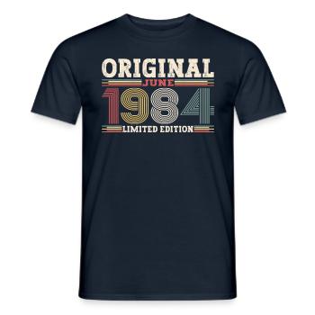 Original June 1984 Born 1984 40th Birthday 84 - Men's T-Shirt - navy - Front - AI Model Male 178 light (178cm)