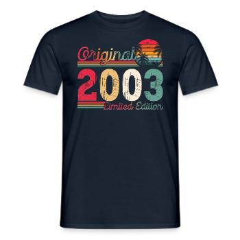 Né 2003 20e anniversaire cadeau homme / femme - T-shirt homme - marine - Devant - AI Model Male 178 light (178cm)