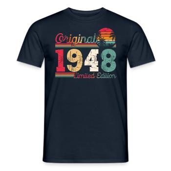 Né en 1948 75e anniversaire Cadeau homme / femme - T-shirt homme - marine - Devant - AI Model Male 178 light (178cm)