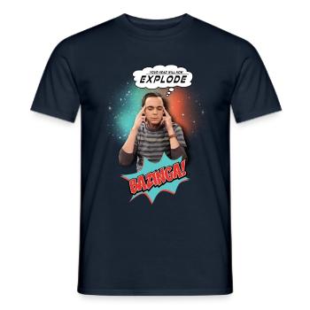 The Big Bang Theory Sheldon Explode - Men's T-Shirt - navy - Front - AI Model Male 178 light (178cm)