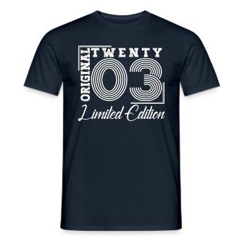 Né 2003 20e anniversaire cadeau homme / femme - T-shirt homme - marine - Devant - AI Model Male 178 light (178cm)