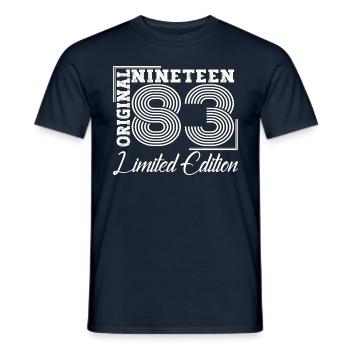 Born 1983 40th birthday Gift man/ woman - Men's T-Shirt - navy - Front - AI Model Male 178 light (178cm)