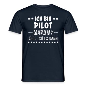 Pilot Spruch Flug Flugsport Witz Piloten Geschenk - Männer T-Shirt - Navy - Vorne - AI Model Male 178 light (178cm)