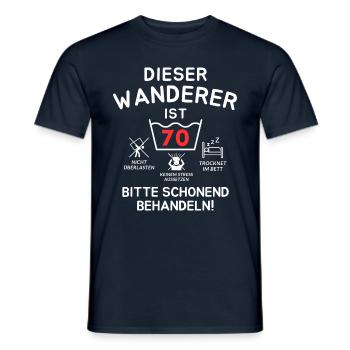 Dieser Akustiker ist 70. Schonend behandeln - Männer T-Shirt - Navy - Vorne - AI Model Male 178 light (178cm)