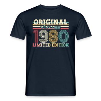 44ème Anniversaire Original 1980 Millésime 1980 - T-shirt homme - marine - Devant - AI Model Male 178 light (178cm)