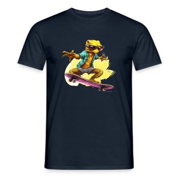 Patineur Gecko - T-shirt homme - marine - Devant - AI Model Male 178 light (178cm)