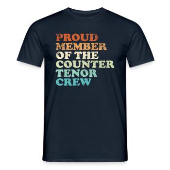 Proud Member of the Countertenor Crew - retro hell - Männer T-Shirt - Navy - Vorne - AI Model Male 178 light (178cm)