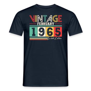 60. Geburtstag Geschenk Mann Vintage Februar 1965 - Männer T-Shirt - Navy - Vorne - AI Model Male 178 light (178cm)