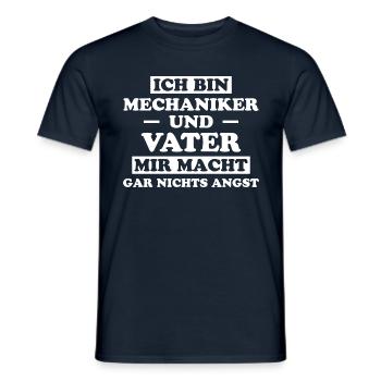 Mechaniker Spruch Vater Lustig Mechaniker Geschenk - Männer T-Shirt - Navy - Vorne - AI Model Male 178 light (178cm)