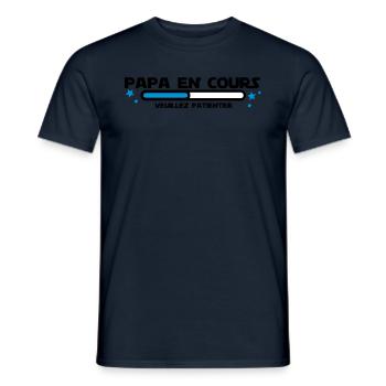 PAPA EN COURS - T-shirt homme - marine - Devant - AI Model Male 178 light (178cm)