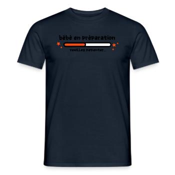 bébé en préparation - T-shirt homme - marine - Devant - AI Model Male 178 light (178cm)