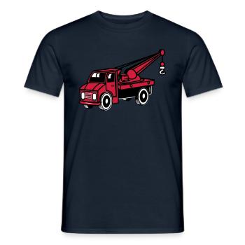 Car toy truck crane tow truck-mounted crane truck - Men's T-Shirt - navy - Front - AI Model Male 178 light (178cm)