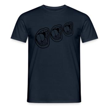 3 Schreiende singende offene Münder - Männer T-Shirt - Navy - Vorne - AI Model Male 178 light (178cm)