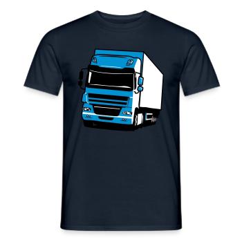 Truck truck trailer - Men's T-Shirt - navy - Front - AI Model Male 178 light (178cm)