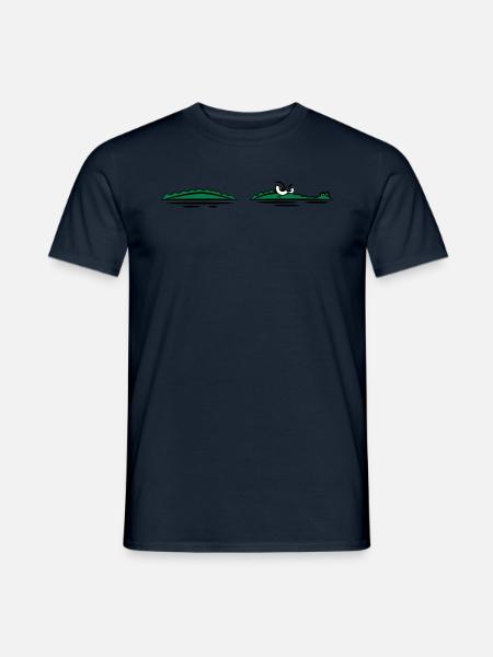 Krokodil lauern wasser witzig - Männer T-Shirt - Navy