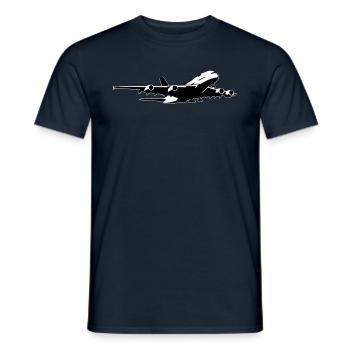 airplane Flugzeug A 380 (2 color) - Men's T-Shirt - navy - Front - AI Model Male 178 light (178cm)