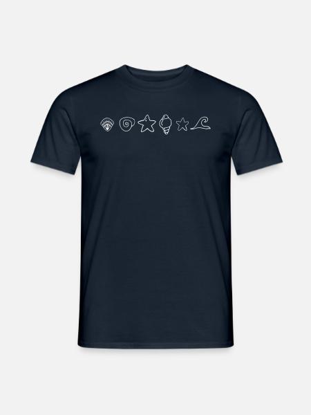 Meer, Muschel, Seestern, Welle, Meer - Männer T-Shirt - Navy