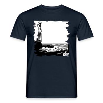 Gothic Hand Rosenkranz - Männer T-Shirt - Navy - Vorne - AI Model Male 178 light (178cm)