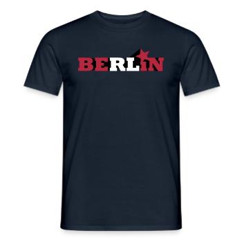 Berlin Schriftzug 02 - Männer T-Shirt - Navy - Vorne - AI Model Male 178 light (178cm)