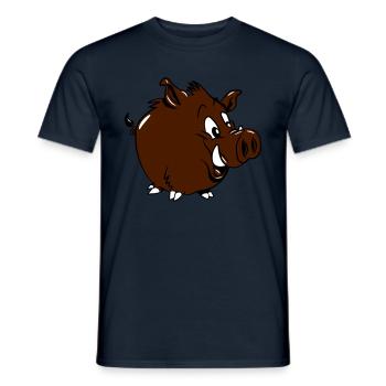 wildschwein doux, drôle, humoristique - T-shirt homme - marine - Devant - AI Model Male 178 light (178cm)