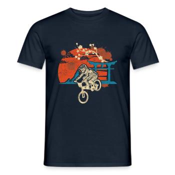 BMX Japanische Rote Sonne BMX Zubehör - Männer T-Shirt - Navy - Vorne - AI Model Male 178 light (178cm)