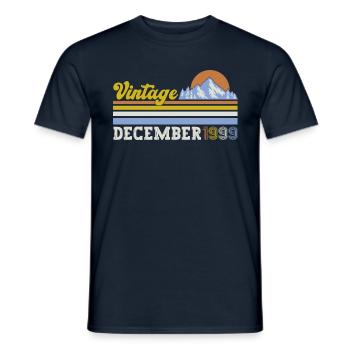 December Vintage 1999 24th Birthday Vintage - Men's T-Shirt - navy - Front - AI Model Male 178 light (178cm)