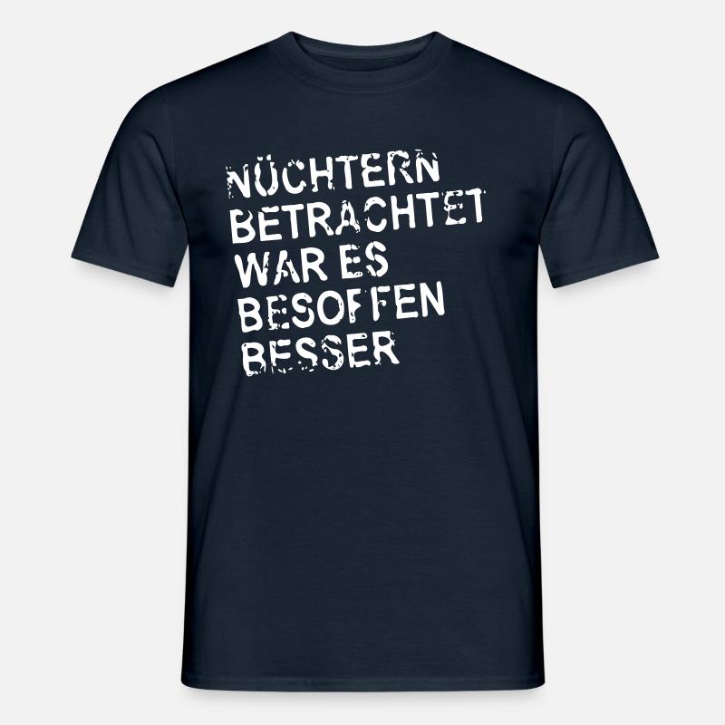 Nuechtern - Männer T-Shirt - Navy