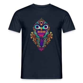 Goa Neon Psytrance Mandala Festival - T-shirt homme - marine - Devant - AI Model Male 178 light (178cm)