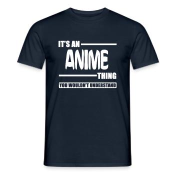 Anime Manga - Männer T-Shirt - Navy - Vorne - AI Model Male 178 light (178cm)