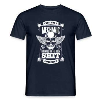 Mechanics Skull Rock - Men's T-Shirt - navy - Front - AI Model Male 178 light (178cm)