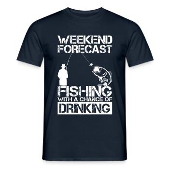 Fishing Weekend Forecast Drinking - Men's T-Shirt - navy - Front - AI Model Male 178 light (178cm)