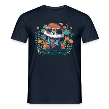 Fleurs de loutre bébé – Loutre - Men's T-Shirt - navy - Front - AI Model Male 178 light (178cm)