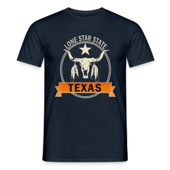 TEXAS - Men's T-Shirt - navy - Front - AI Model Male 178 light (178cm)