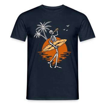 Surfing Sunset Beach Surfer Beach - Men's T-Shirt - navy - Front - AI Model Male 178 light (178cm)