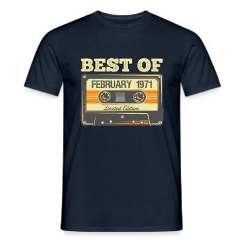 Best Of February 1971 50th Birthday 50th T-Shirt - Men's T-Shirt - navy - Front - AI Model Male 178 light (178cm)